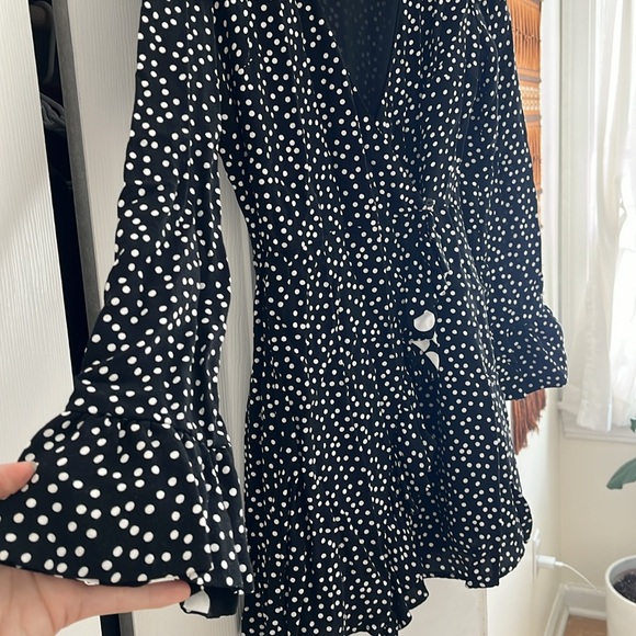 Zara TRF Black and White Polka Dot Romper - Picture 3 of 6